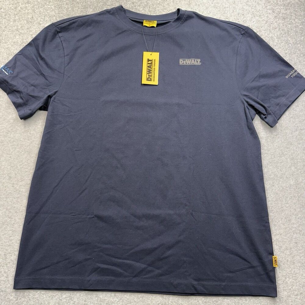 DEWALT Men's L Blue Graphic Logo Crew Neck Short Sleeve T-Shirt Regular Cool Max